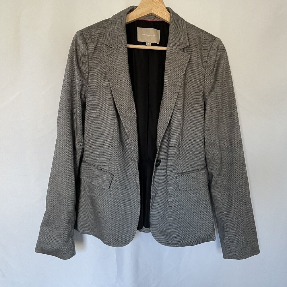 Banana Republic Womens Gray Blazer Jacket Size 8 business casual tailored pocket